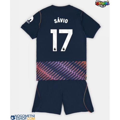 Otroški Nogometni dresi Tottenham Hotspur Savio #17 Gostujoči 2026-27 Kratek Rokav (+ Kratke hlače)